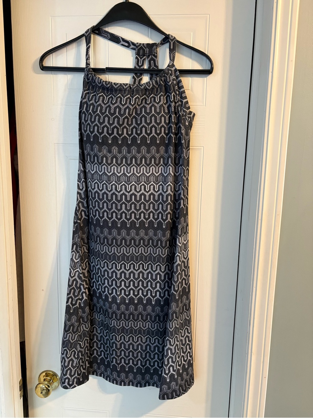 Prana Black & White Printed Maxi Dress